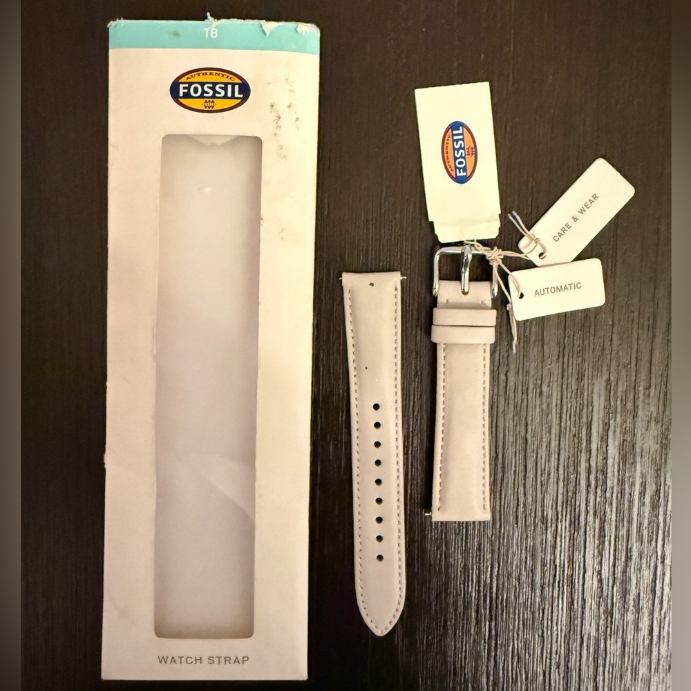 Fossil Cream Leather Watch Band